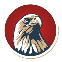 Bald eagle in red circle vector illustration - 416844058