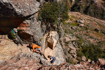 rekking in the canyons of Ciudad de Itas in Torotoro National Park, Torotoro, Bolivia