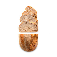 Round baked bread with brans