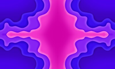 Wavy shapes, lines, curvilinear multicolored stripes. Abstract rectangular background. Colored paper effect with shadows.