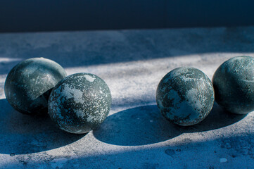 Easter eggs with marble stone effect