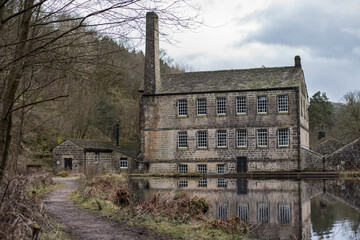 19th-century cotton mill called Gibson Mill, Hardcastle Crags, United Kingdom. 