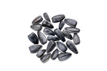 sunflower seeds isolated on white background. cereals cut out