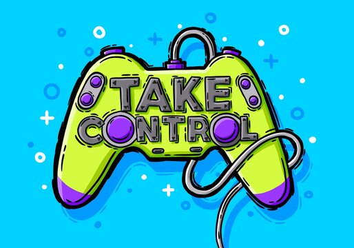 Ilustraci&oacute;n mando control de consola videojuegos