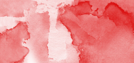 Watercolor background in red and white painting with distressed texture