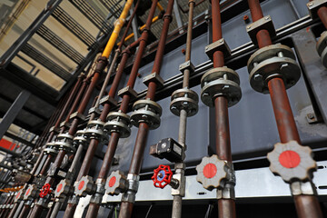 Naklejka premium The pressure piping facilities are in the factory