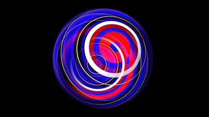 3D illustration of Colorful sphere black