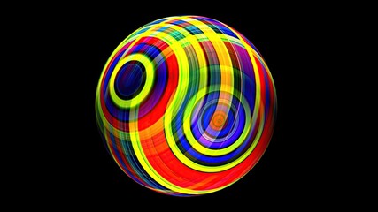 Fototapeta na wymiar 3D illustration of Colorful sphere black