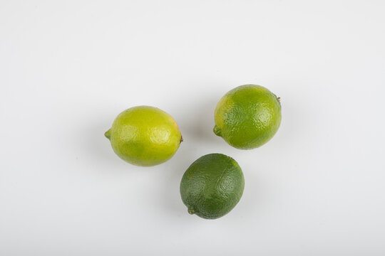 Fresh ripe lime fruit isolated on white background