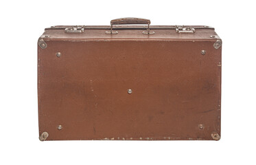 Old suitcase isolated on white background.