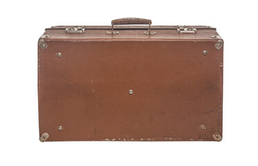 Old suitcase isolated on white background.