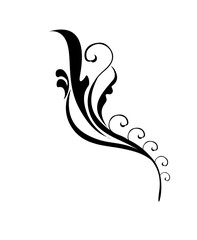 Elegant and Classic Floral Abstract Tattoo - ornamental flower and leaf