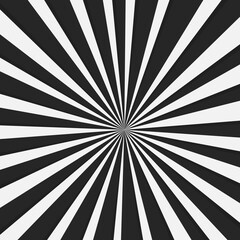 Obraz premium Black and White Rays Retro Comic Poster.
