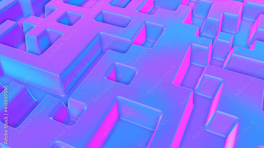 Aufkleber smooth neon deformable three-dimensional surface. abstract animated background. 3d render