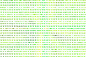 Displaying binary code against a coloured background