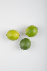Fresh ripe lime fruit isolated on white background
