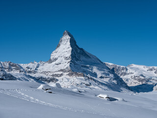 Matterhorn im Wallis im Winter