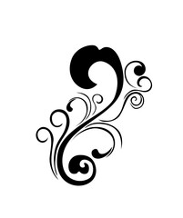 Elegant and Classic Floral Abstract Tattoo - ornamental flower and leaf