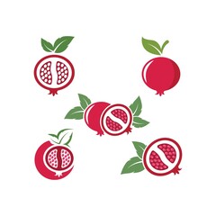 pomegranate fruits  icon vector illustration design