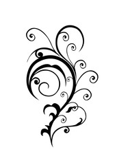 Elegant and Classic Floral Abstract Tattoo - ornamental flower and leaf