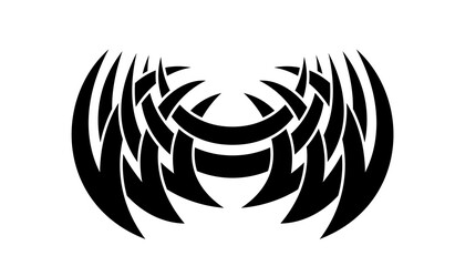 Black and White Tribal Abstract Tattoo