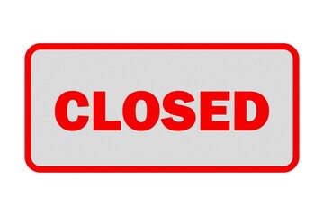 Closed shop sign isolated over white