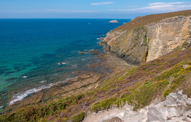 Fototapeta na wymiar Scenic view of Cape Frehel in Brittany, Northwestern of France