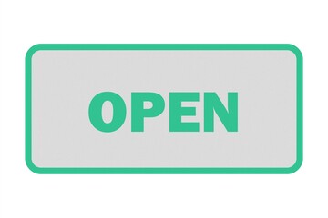 Open shop sign isolated over white