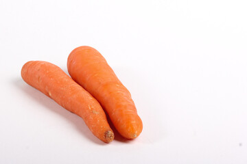 Pair of fresh orange carrots