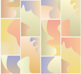 natural shapes set pattern in gradient colors