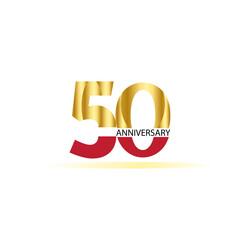 50 Year Anniversary Vector Template Design Illustration