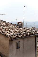 old roof with chimney