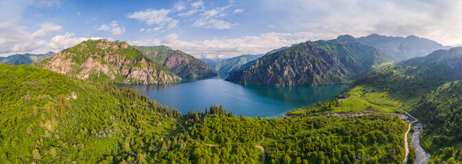 Aerial view of Kyrgyzstan