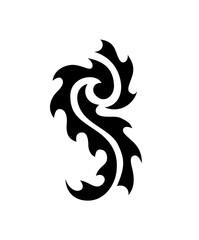 Black and White Classic Tribal Abstract Tattoo