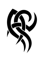 Black and White Classic Tribal Abstract Tattoo
