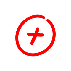 Plus sign inside a circle, positive symbol illustration - Vector