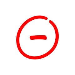 Minus sign inside a circle, negative symbol illustration - Vector