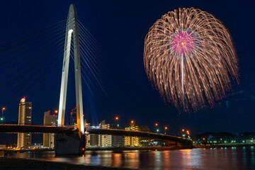 Obraz premium Marina city fireworks マリーナシティ花火