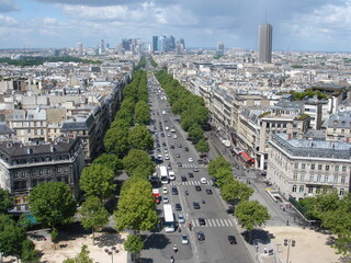 フランスのエトワール凱旋門から見たパリの風景 - obrazy, fototapety, plakaty
