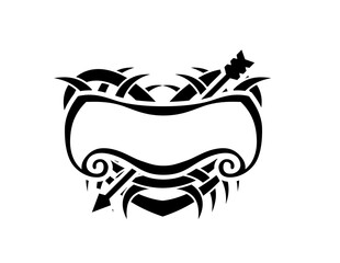 Black and White Classic Tribal Abstract Tattoo Heart