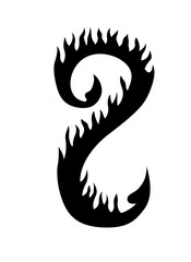 Black and White Classic Tribal Abstract Tattoo Heart