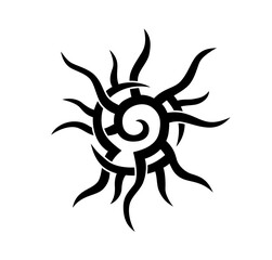 Black and White Classic Tribal Abstract Tattoo Heart