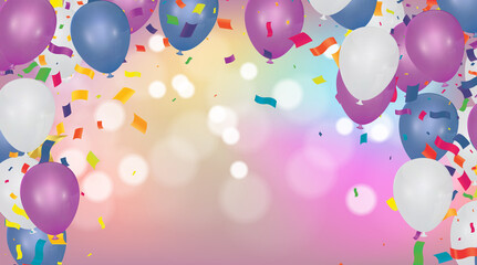 flying colorful balloons on a background  set collection of three different foreshortening
