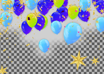 Holiday, Party banner with Balloons Background Design. Template for advertising, web,