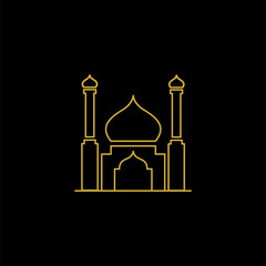 mosque vector illustration. mosque Islamic symbol for Ramadan Kareem sign. mosque modern building. line art style