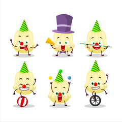 Cartoon character of patisson with various circus shows