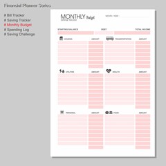 Financial Planner, Monthly Budget