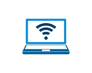 Laptop media with WI-FI symbokl inside