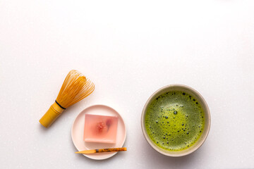 桜色のゼリー　Japanese sweets spring cherry jelly 