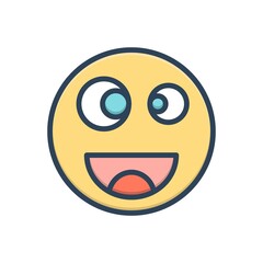 Color illustration icon for funny
